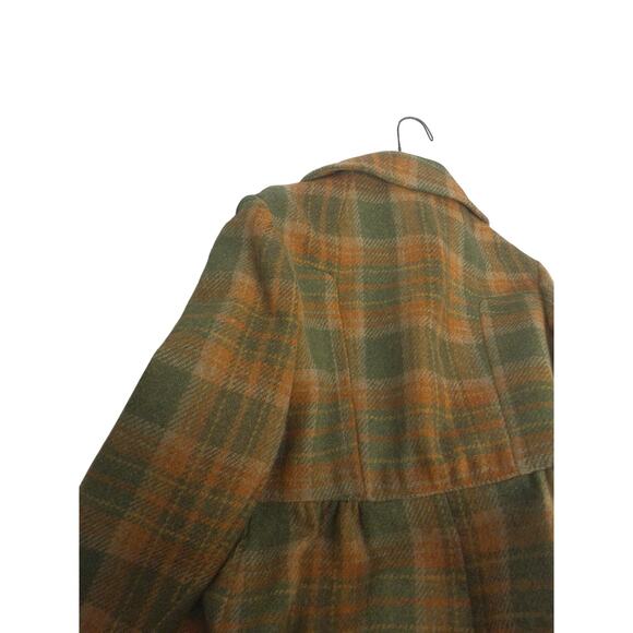 Vintage Junior Gallery Tartan Plaid Double Breasted Babydoll Style Coat Jacket - Picture 8 of 9